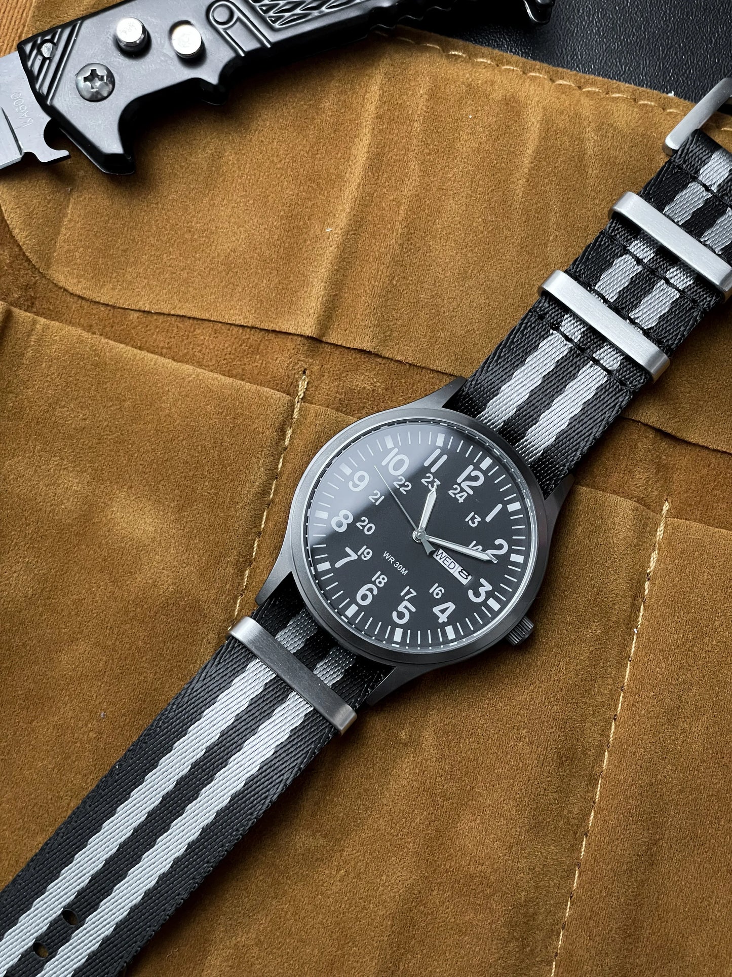 NATO Military Strap – Black & Gray